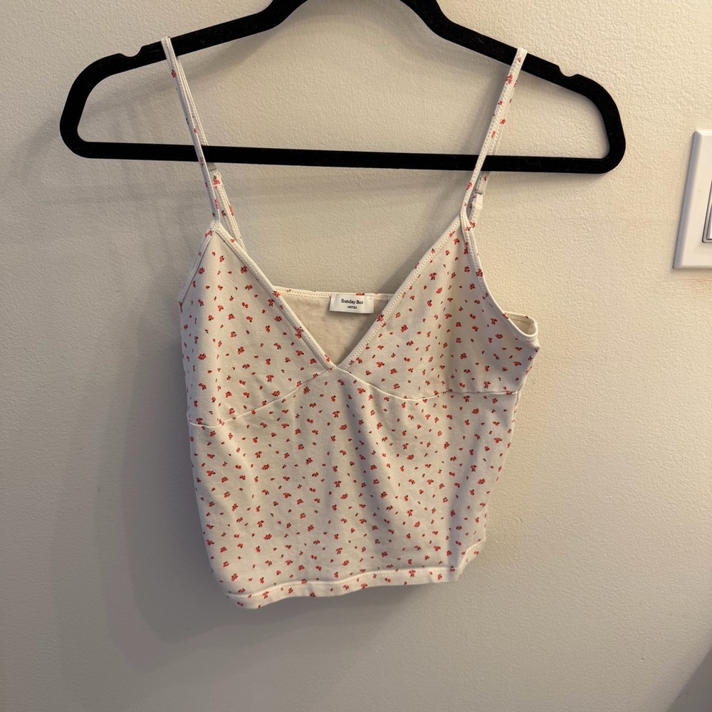 Sunday Best Floral Cropped Cami Tank | Aritzia | Size M